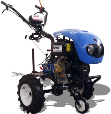 Previous-generation blue AYKA tiller